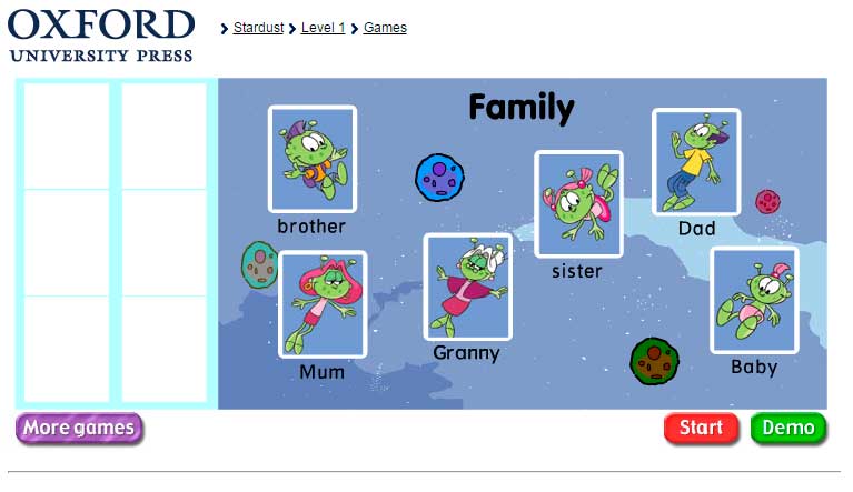 The family - Interesante Juego educativo para aprender los miembros de la familia en inglés