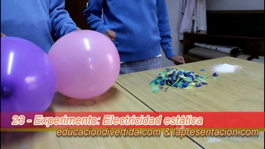 Electricidad estática con globos - Experimento escolar