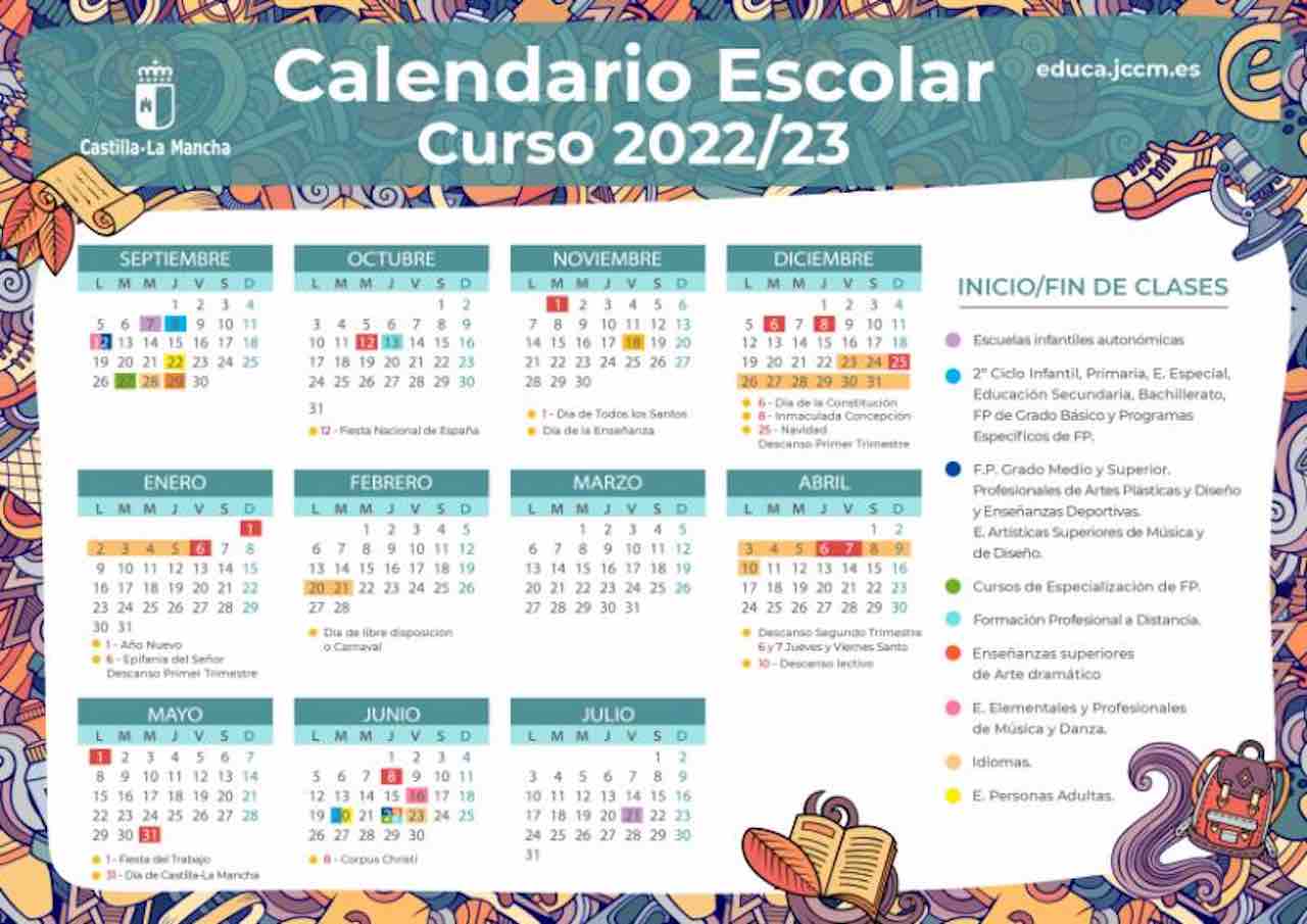 Calendario escolar de Castilla La Mancha para el curso 2022-2023
